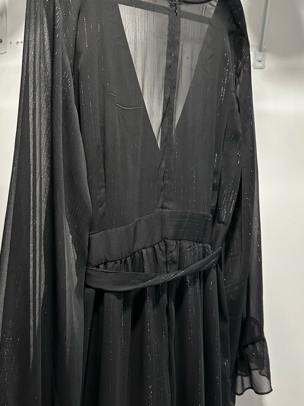 Showpo Black Long Sleeve Ruffle Cuff Maxi Dress - Picture 5 of 5